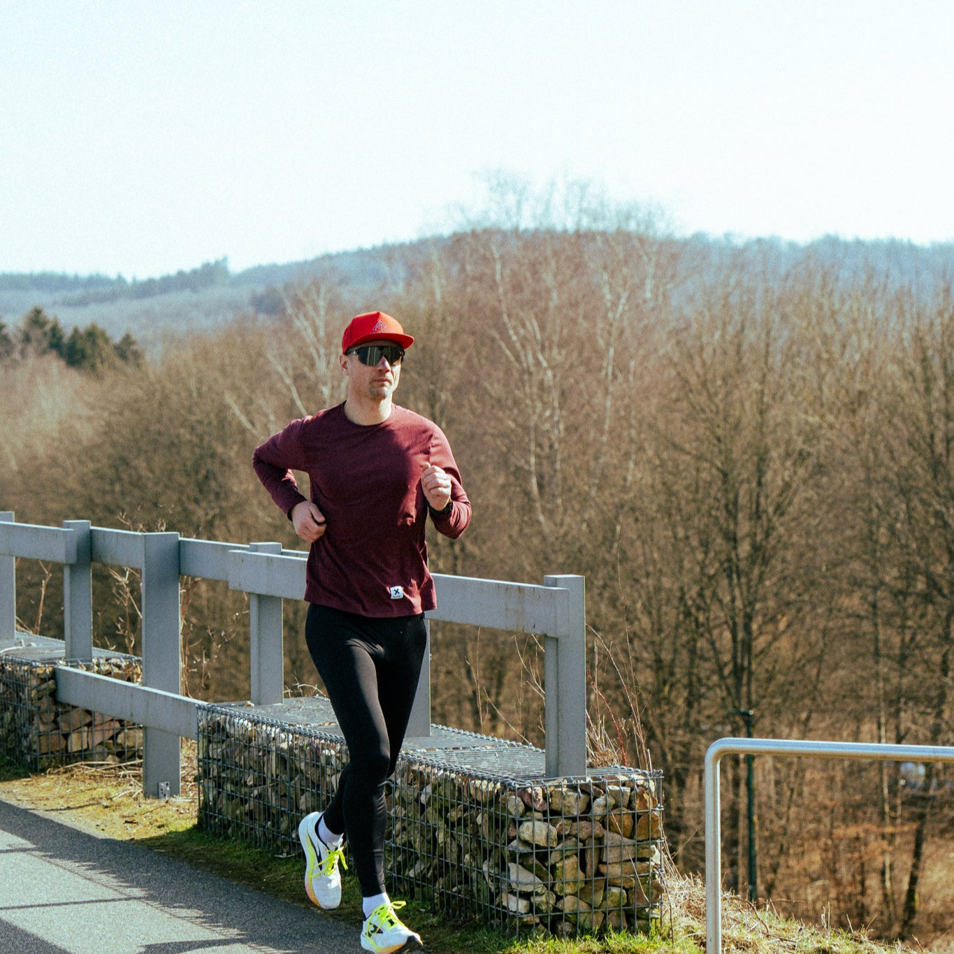 Running Shirts Long Sleeves, Burgundy