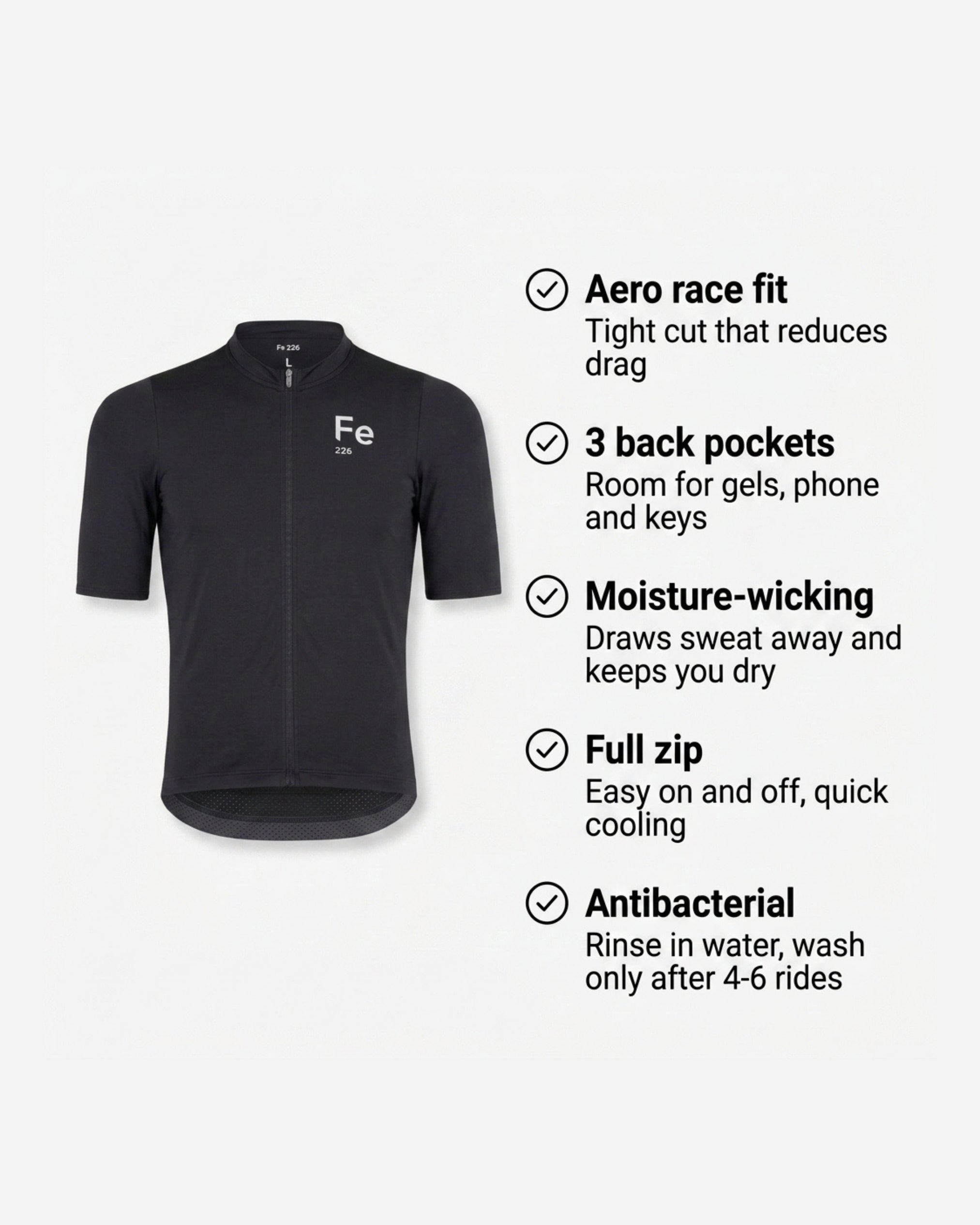 Cykeltrøje Sort - August-tilbud SPAR 20%