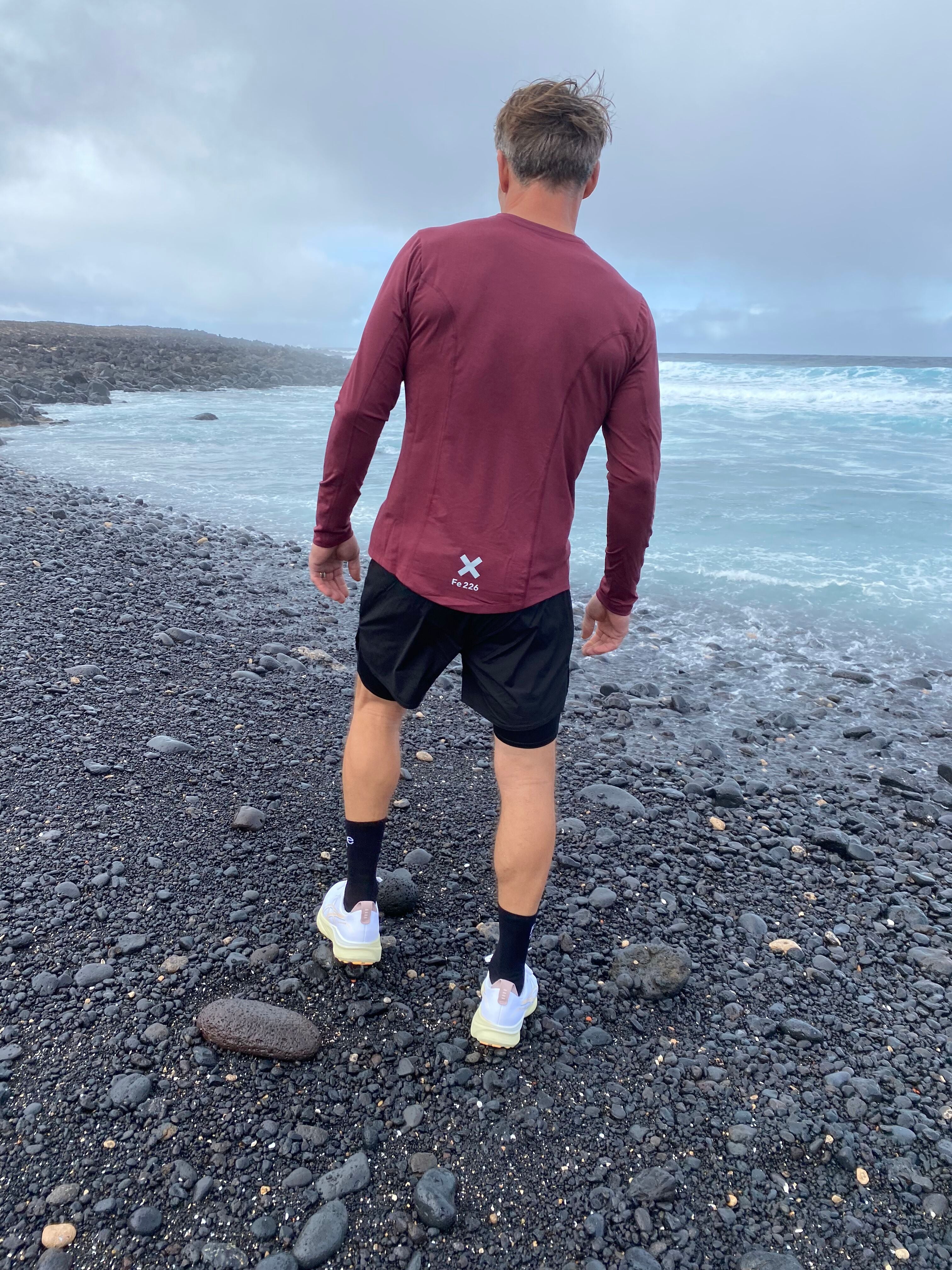 Running Shirt LS, Burgundy - 20% Marathon Deal